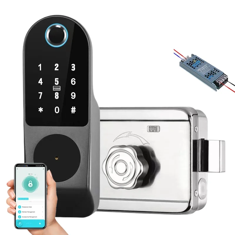 

Fingerprint Door Lock for Old Iron Gate Password Smart Lock with RFID Card Bluetooth Remote Control and Graffiti Design for