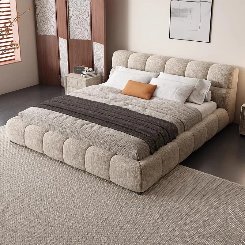 

Двуспальная кровать королевского размера в кремовом стиле 180x200 см, элегантный удобный дизайн, кровати для спальни, современный минимализм, коробка cama, корпусная мебель