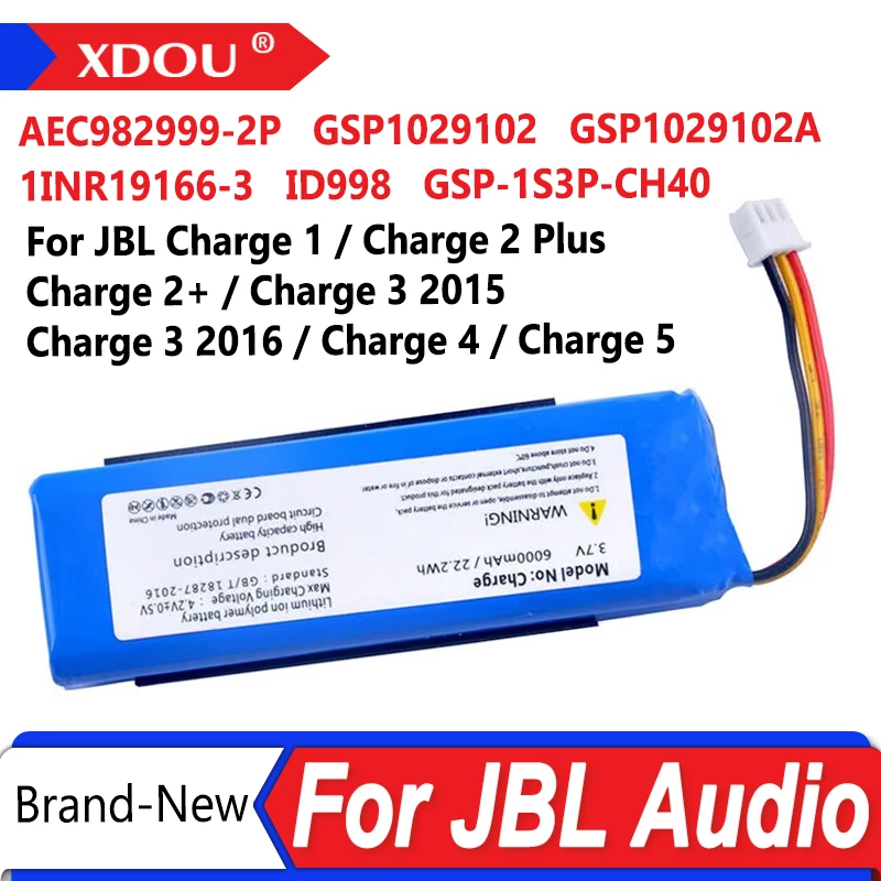 

Совершенно новая сменная батарея для JBL Charge5 Charge4 Charge3 2016 Charge2 Plus Charge2 + Charge3 2015 Charge 1 динамик