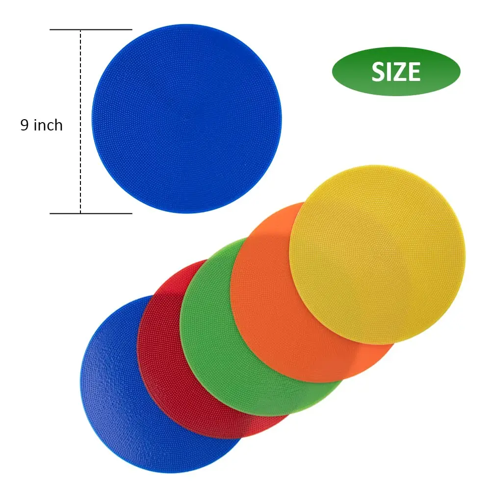 10 Pcs Football Non-slip Floor Markers Flat Spot Dish Tennis Landmark Mat For Kids Soccer Training Classroom Activities