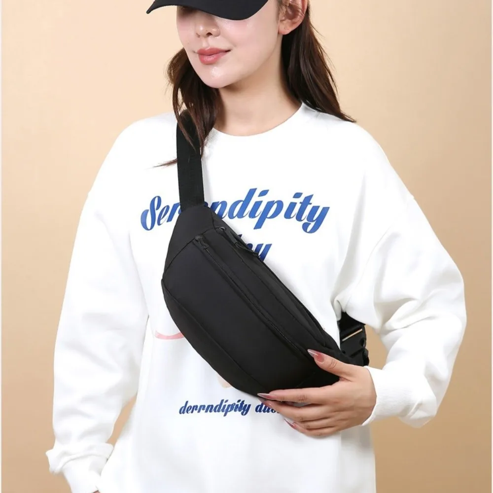 

Модная однотонная поясная сумка, водонепроницаемая двухслойная сумка через плечо, сумка через плечо с двойным карманом, деловые поездки