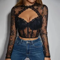 Summer Sexy Lace Crop Tops Woman Clothing Elegant Club Party Wear Camis Lingerie Corset Tank Top Women Underwear Push Up Bras