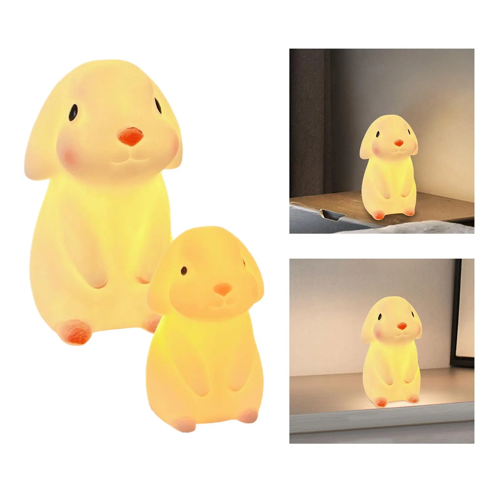 Rabbit LED Table Lamp for Kids, luz noturna flexível, Quarto
