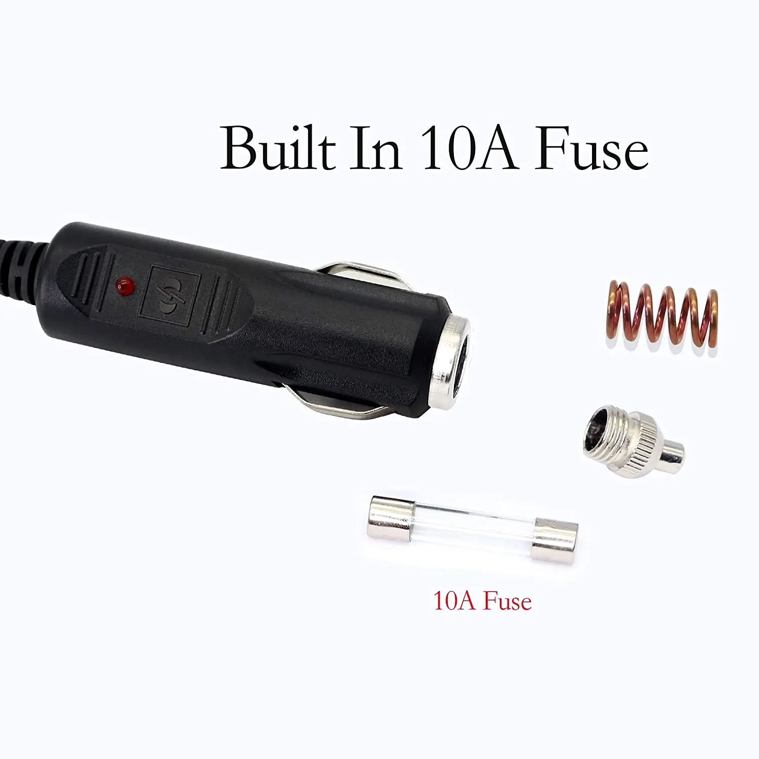 12V 10A DC ładowarka samochodowa Auto zasilacz 18AWG kabel, DC 5.5mm x 2.5mm do zapalniczka samochodowa wtyk męski zapalniczka samochodowa — zdjęcie produktu 4