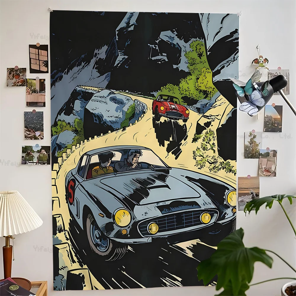 COOL Vintage Car Printed Large Wall Tapestry Hanging Tarot Hippie Wall Rugs Dorm Cheap Hippie Wall Hanging