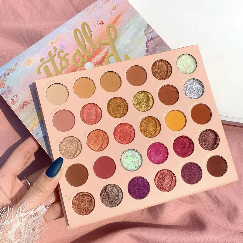 

custom logo eyeshadow palette private label matte shimmer glitter eye makeup custom logo low moq