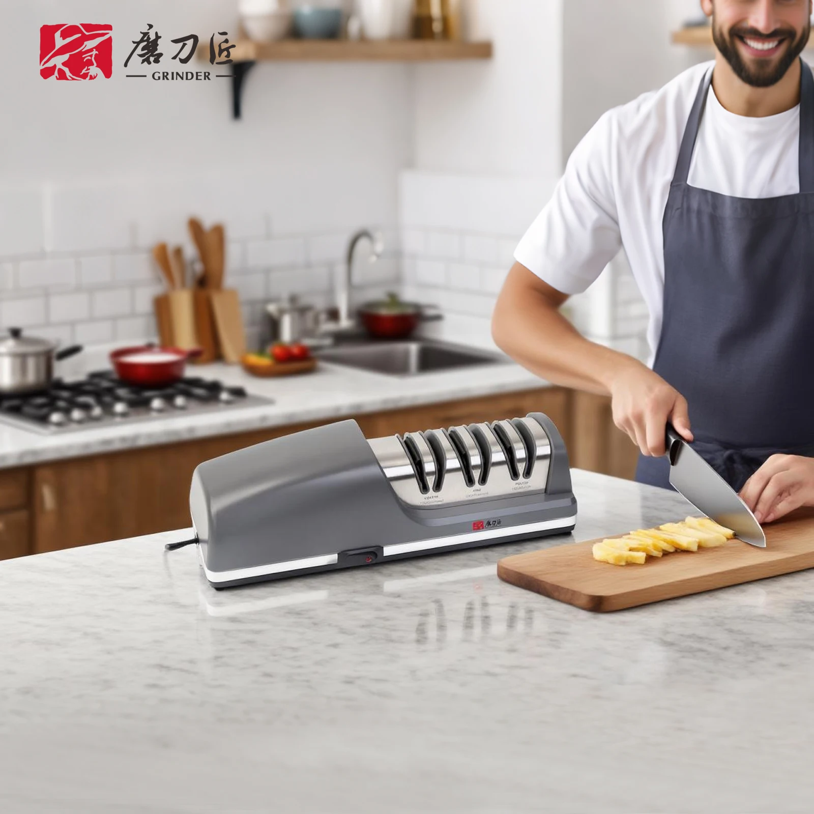 Taidea Electric Knife Sharpener Three-Speed Sharpening 100% Diamond Replaceable Sharpening Heads TG2403