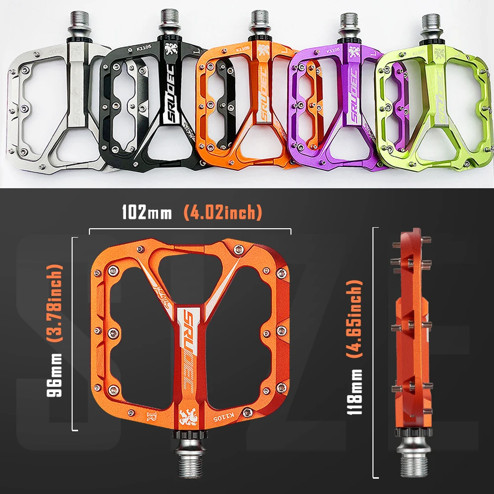 KRSEC 3-Lager-Fahrradpedale, CNC, ultraleicht, BMX, MTB, Rennrad, Pedale, rutschfeste Aluminiumlegierung, Fahrradteile – Detail 2