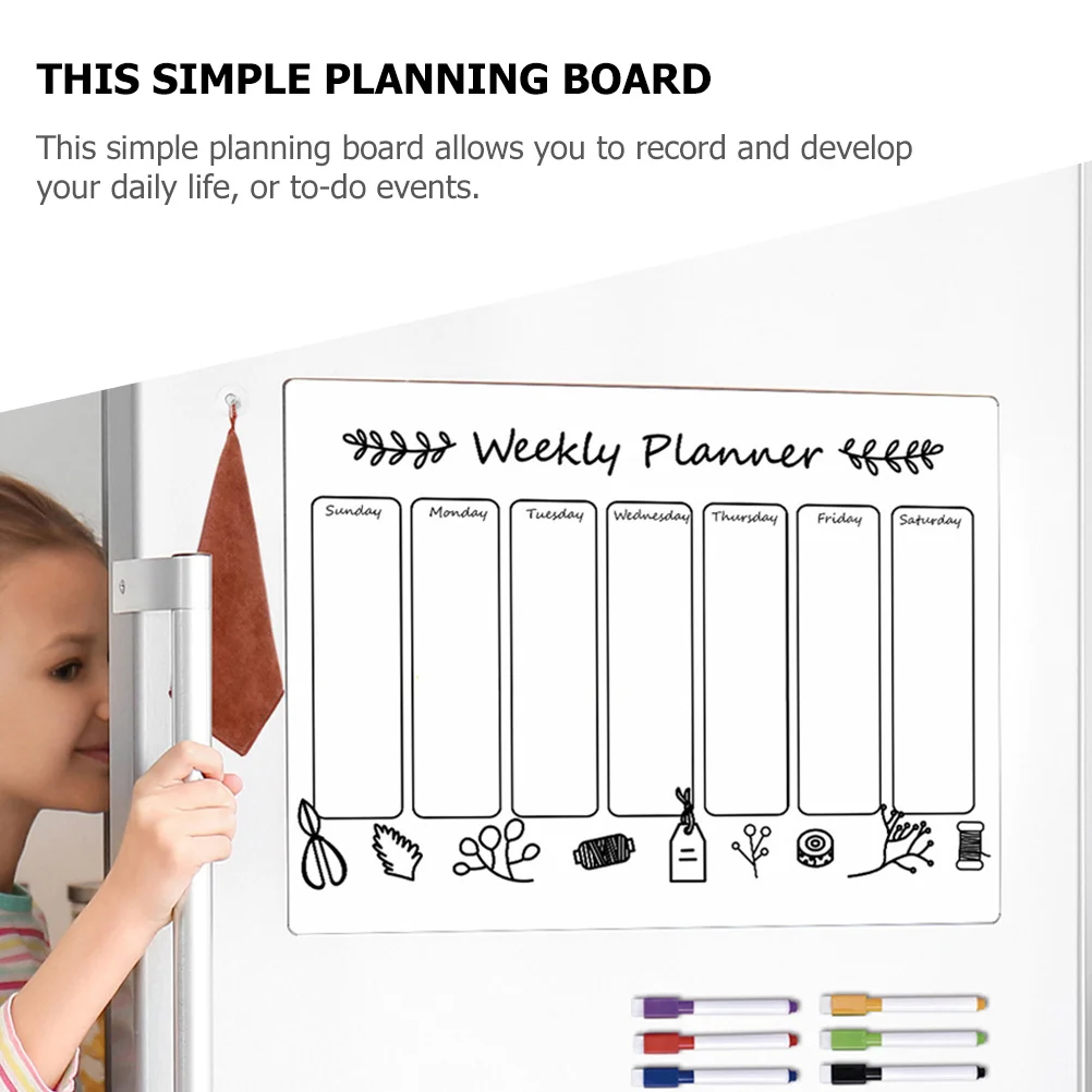 لوحة مخططة أسبوعية مغناطيسية، ثلاجة بلاستيكية، جدول مسح جاف شفاف، تخطيط يومي، قائمة المهام، كتابة مريحة #2