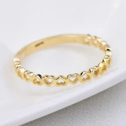 Hollow Hearts Finger Rings for Women 2Colors Available Daily Wear Exquisite Female Accessories Girls Gift Fashion Jewelry