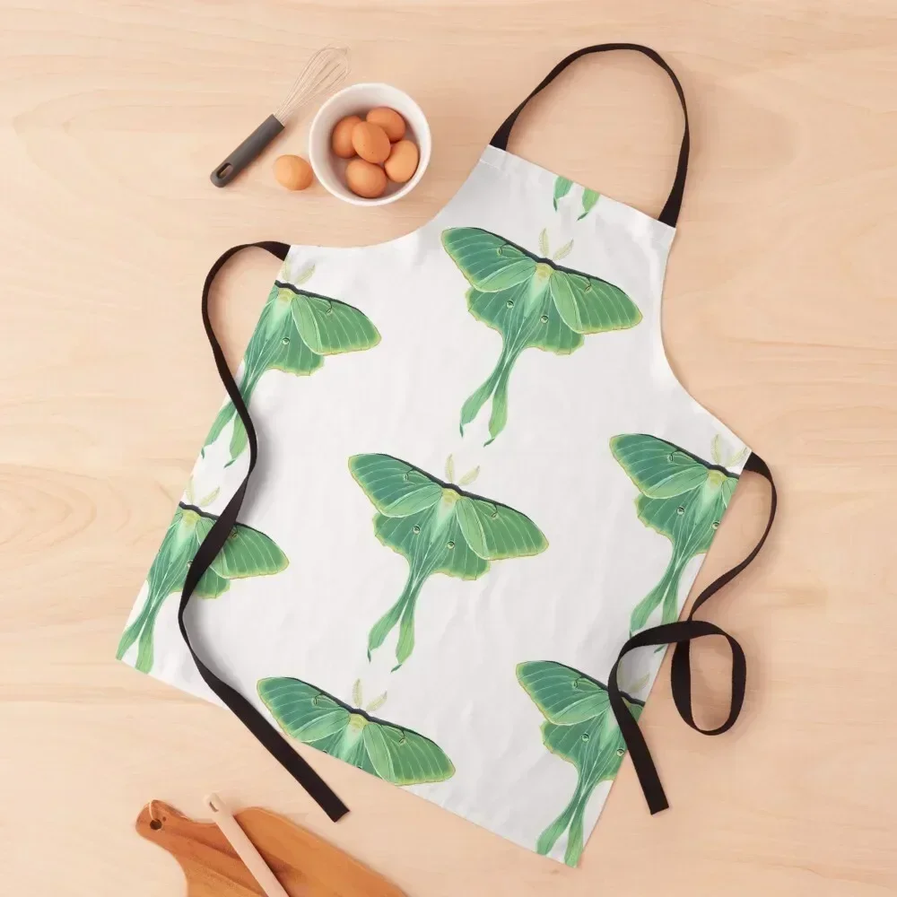 

Luna Moth Apron Dress cooks clothes Chef Accessory Women Kitchen'S Apron
