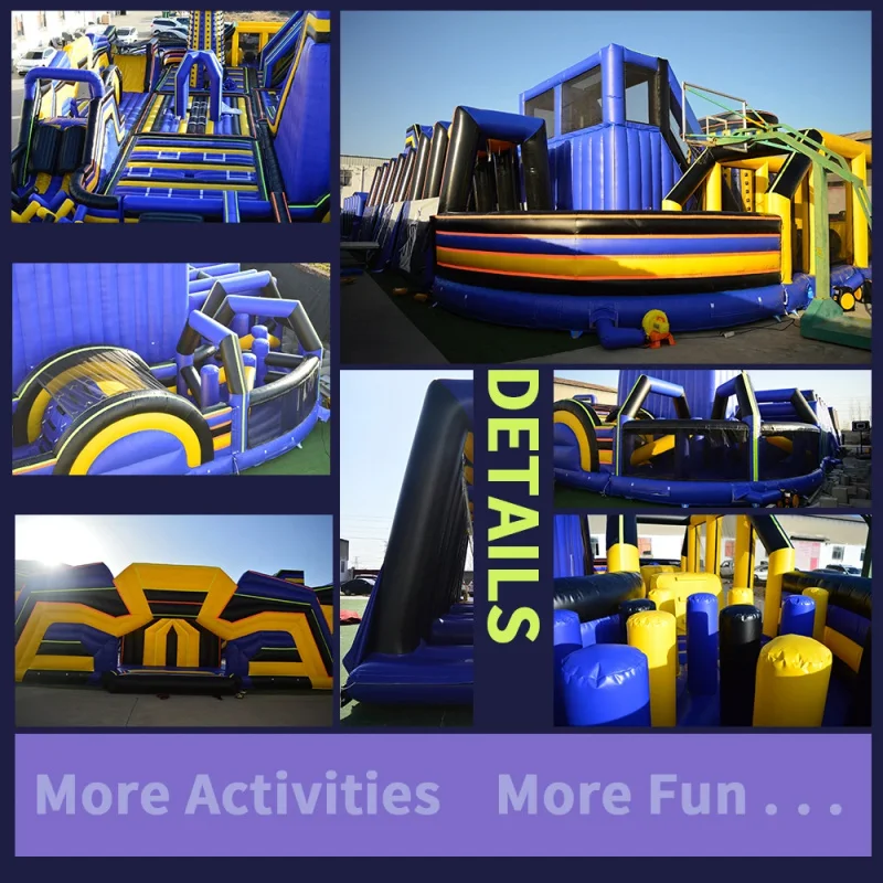 Commercial Grade Giant Inflatable Obstacle Course Party Rental Bouncer Slide Combo PVC Material Eco-Friendly 20x30M
