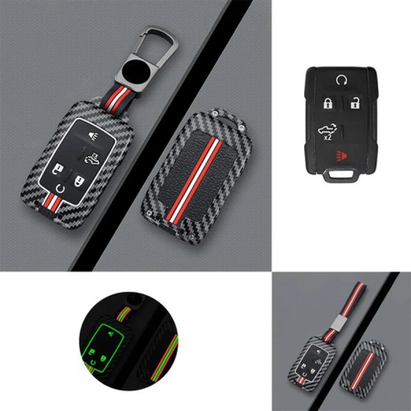 

A+ Zinc Alloy Silicone Car Key Fob Case Cover For Chevy Colorado Suburban For GMC