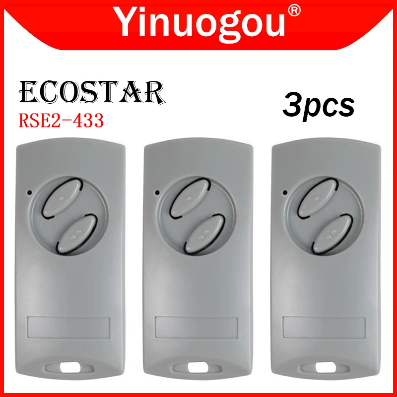 3PCS ECOSTAR RSE2-433 RSE2 RSC2 RSZ1 Garage Door Remote Control 433.92MHz For Liftronic 500 700 800 Portronic D2500 S4000 D5000