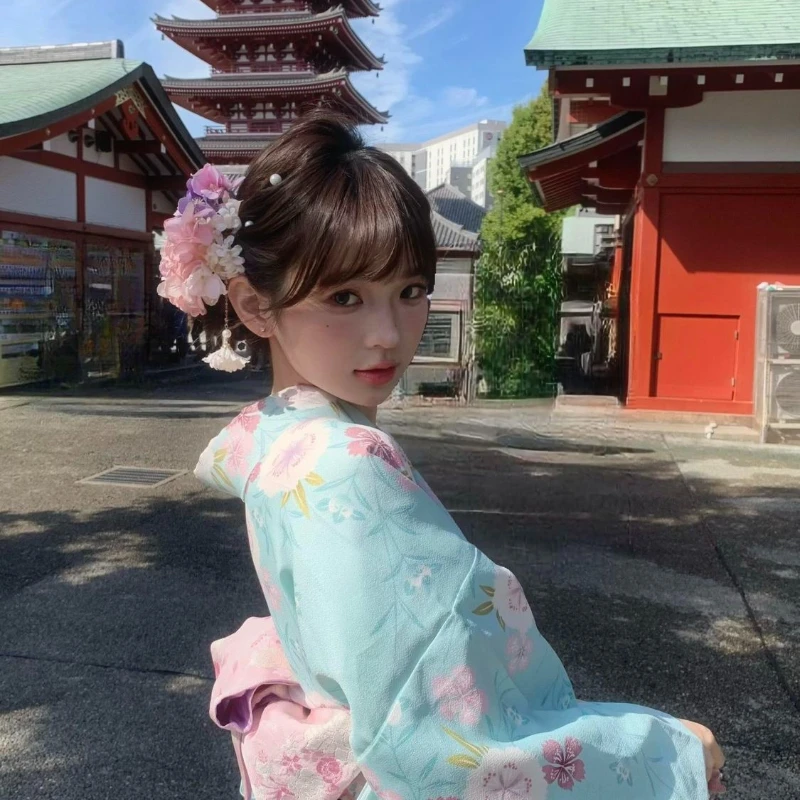 Kimono Yukata Retro, Vestido Japonés Mejorado, Atuendo Literario Elegante, Ideal para Fotografía de Retrato en Estudio y Uso Casual Temático