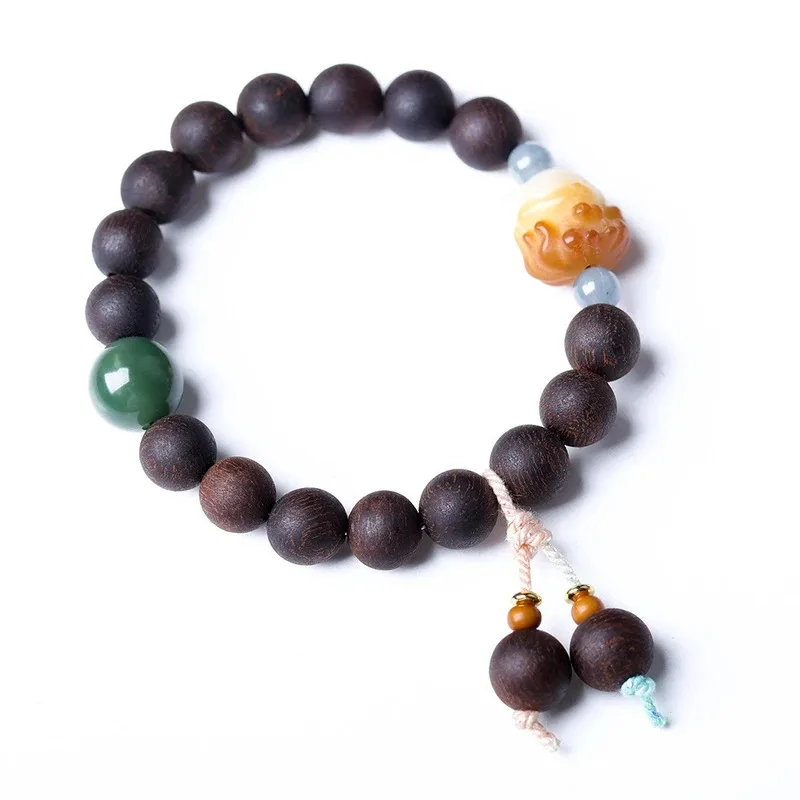 وصول جديد: سوار العود الأصلي بودي الجذر تسعة الذيل الثعلب الثقافي قطعة أثرية الحب تحت عنوان النمط الصيني حبة سوار