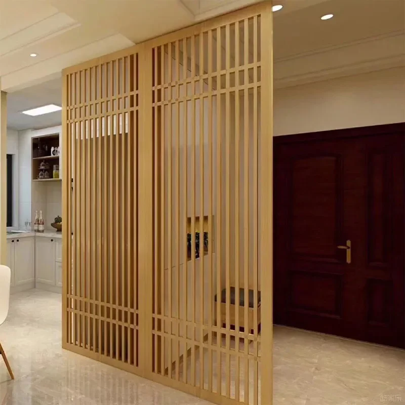 for Chinese Style Solid Wood Screen Partition Living Room Dining Room Flower Grid Simple Home Divider Window