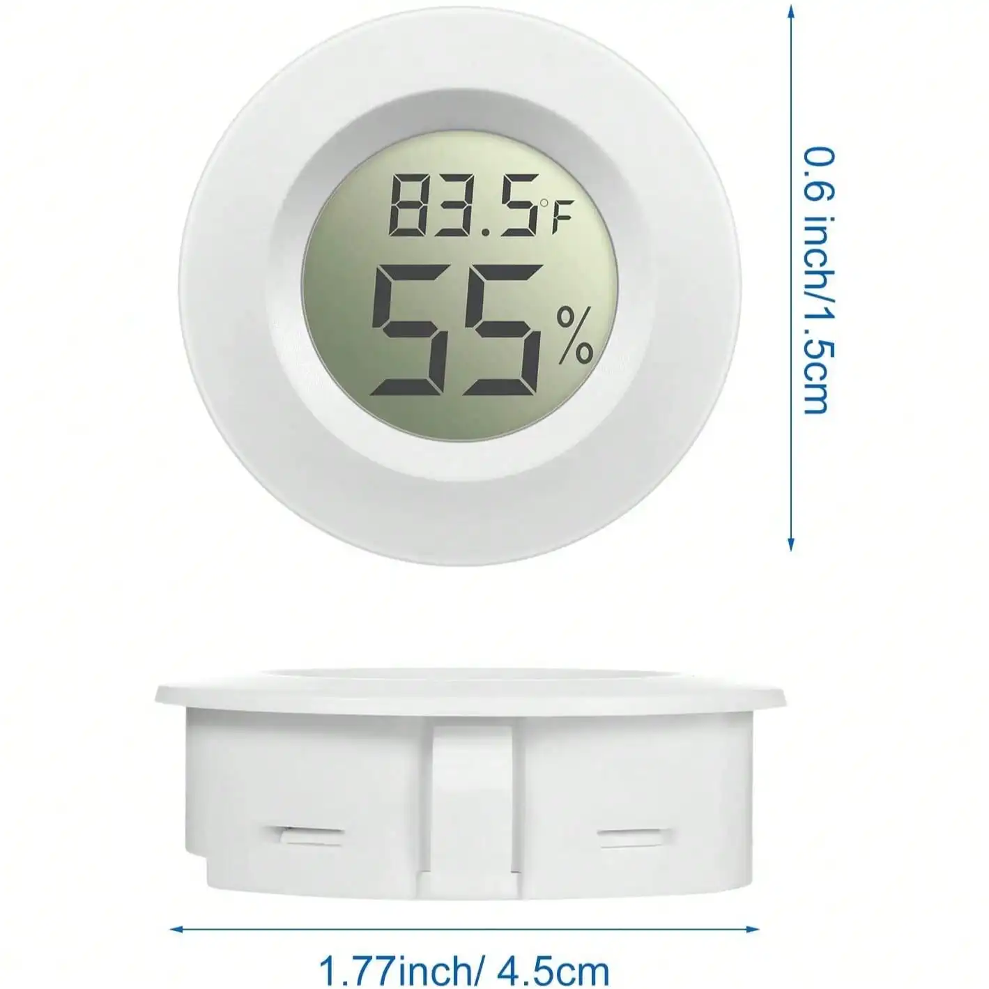 5/10Pcs Hygrometer Thermometer Digital Humidity Meter Indoor/Outdoor Humidity Monitor Reptile Thermo-Hygrometer For Greenhouse Humidors Terrarium Jars, Fahrenheit (℉) /Celsius(℃) image 3