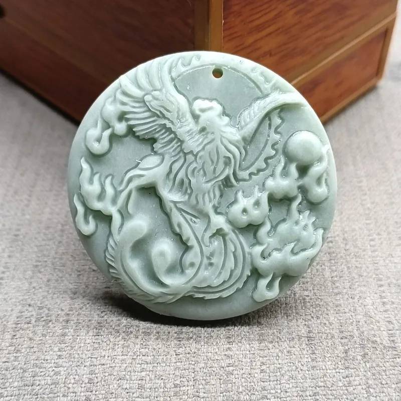 

Изысканный кулон из нефрита в этническом стиле с изображением Феникса, мужское и женское ожерелье, ювелирные украшения