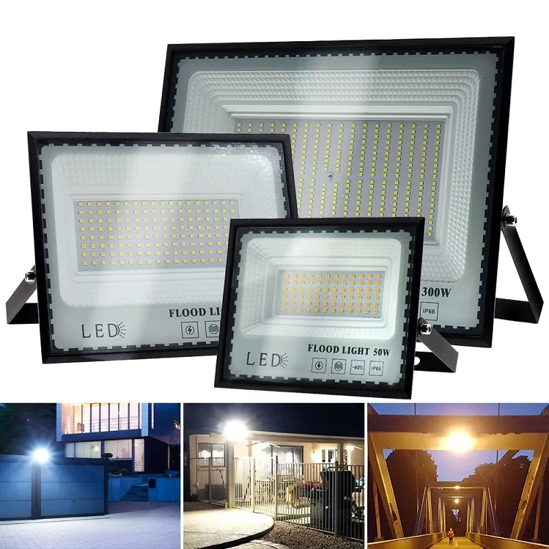 Super Bright LED Flood Light AC220V 50W 100W 200W 6000K IP66 Waterproof Outdoor Wall Lamp Spotlight for Garden Street Gate