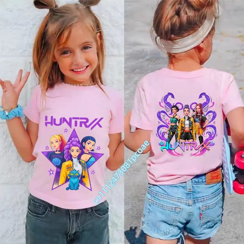 2026 Summer T-shirt - Girls' Casual Top - Boys' Sport Shirt - Children's Short Sleeve with Front and Back Print