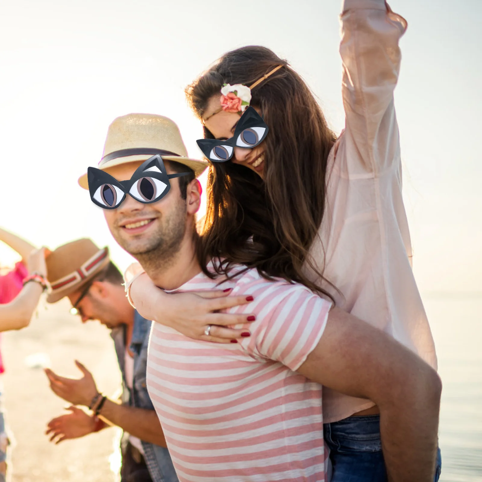 2 قطعة نظارات داكنة غير منتظمة بتصميم مريح بحواف ناعمة ممتعة للحفلات لحدث صور الدعائم في عيد الميلاد #3