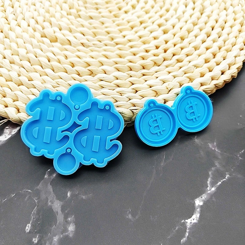 2Pcs Earring Silicone Molds Epoxy Casting Molds Dollar Resin Molds Pendant