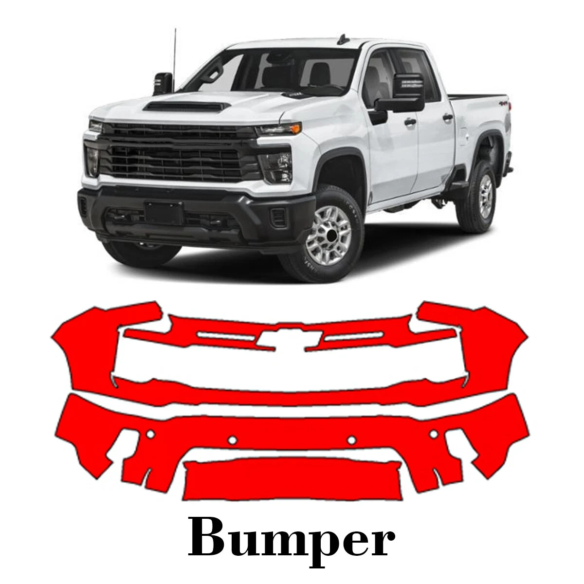 

For Chevrolet Silverado 2500HD 2024-2025 TPU Body Bumper Pre-cut Sticker Paint Protection Film PPF Scratch-resistant Transparent