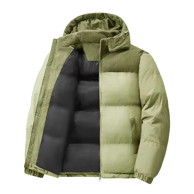 New Autumn and Winter Fashion Trend Thickened Warm Windproof Hooded Cotton Jacket For Men's Casual Loose Sports High-end Jacket