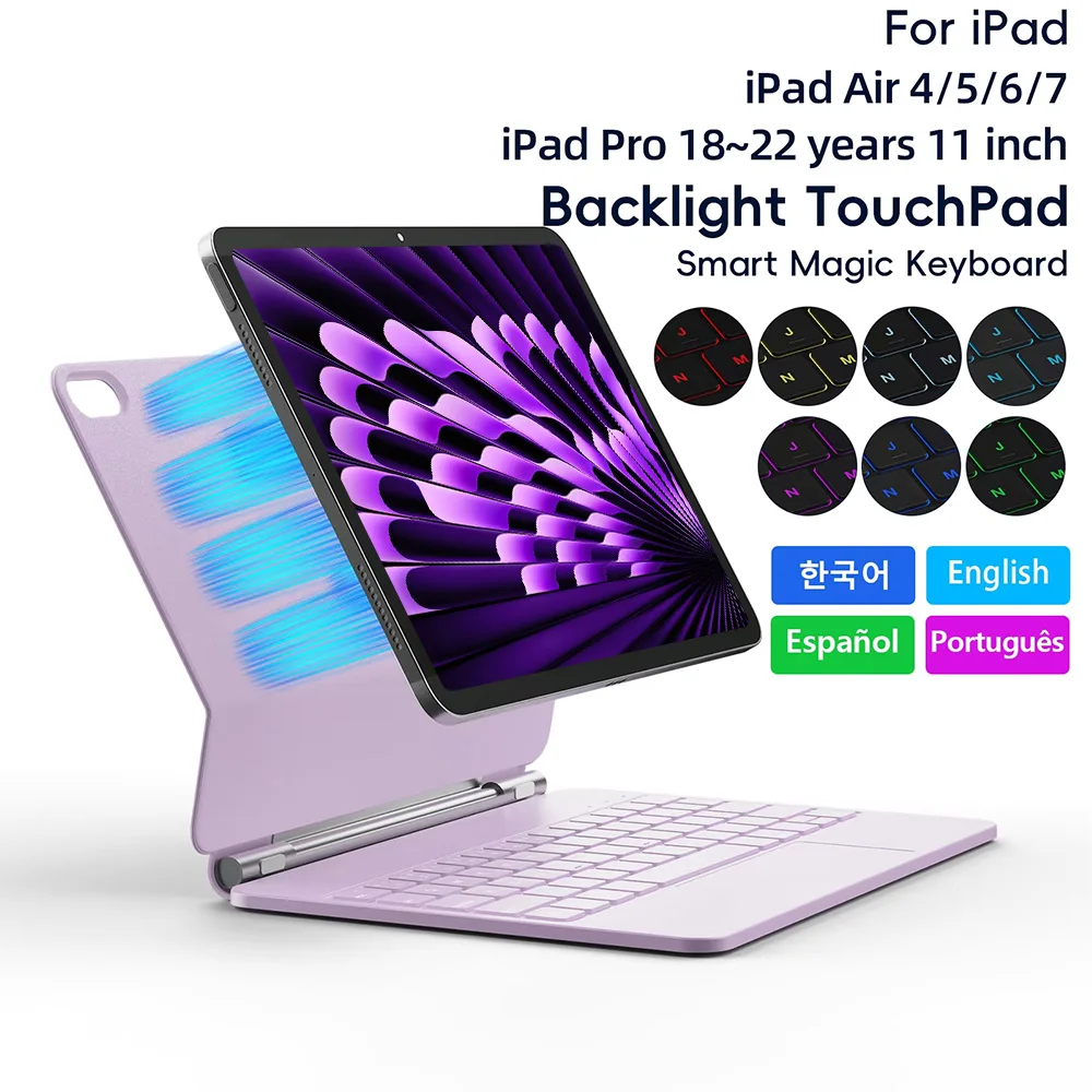 Magic Keyboard for iPad Air 4 Air 5 Air 6 Air 7 11 inch case for iPad Pro 11 inch 2018-2022 Generation Cover Smart Cover