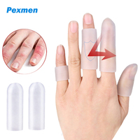 Pexmen 2Pcs/Pair Finger Cots Protectors Waterproof Finger Gloves Brace Sleeves for Hands Cracking Eczema Blister and Corns