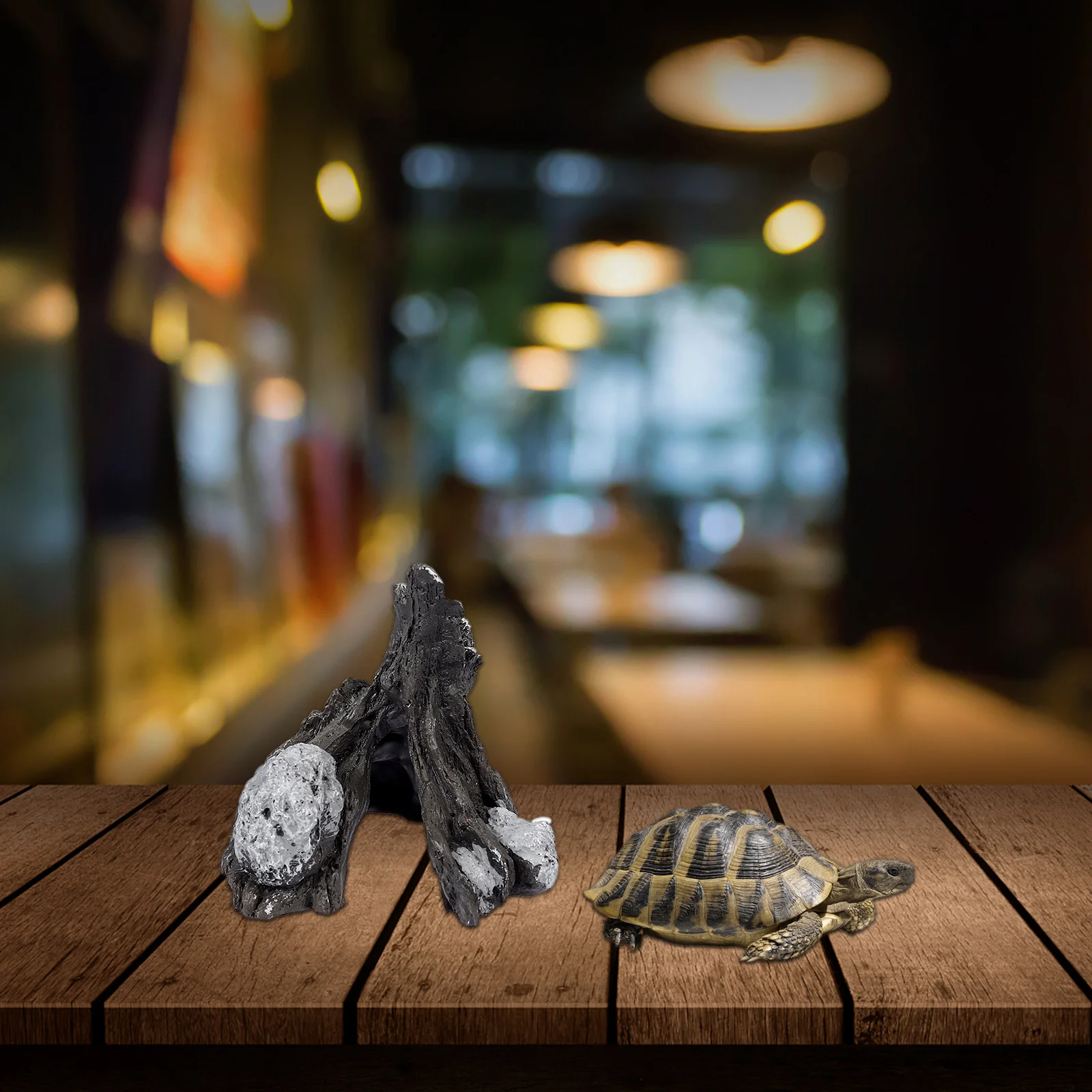 

Pet Hiding Hut Reptile Terrarium Decor Natural Environment Safe Cave for Lizards Crickets Beard Dragon Breeding Cage