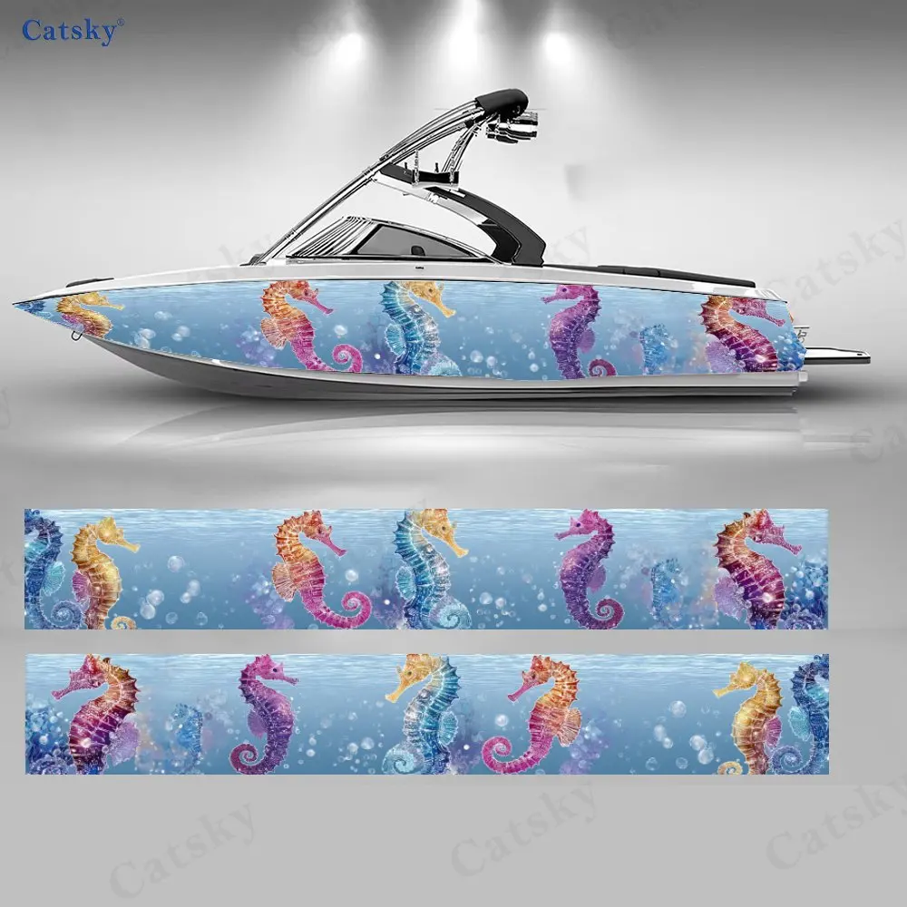 Dreamy Underwater Bubble Boat Stickers, PVC Waterproof Durable Vinyl Wrap Decals for Fishing Boats, Durable and Stylish Design