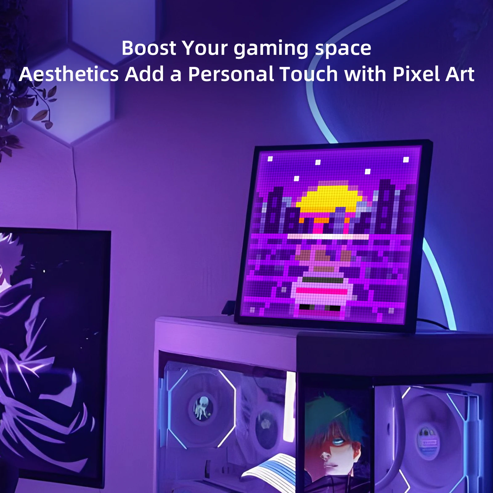 Divoom Pixoo 64 WiFi LED لوحة 64x64 عيد الميلاد غرفة الألعاب الديكور بكسل الفن عرض واي فاي سحابة الإطار الرقمي APP التحكم #6