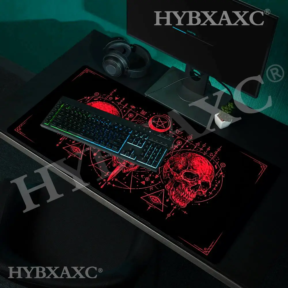 

HYBXAXC Occult Symbol Red Skull Desk Mat Gaming Mouse Pad Non-Slip Large for Office Home PC Gamer Computer Keyboard Mat Desk Pad