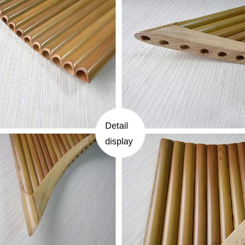 Professional 25cm Romanian Style Panflute Handmade Bitter Bamboo with Base And Aluminum Alloy Hard Box for Music Instrument