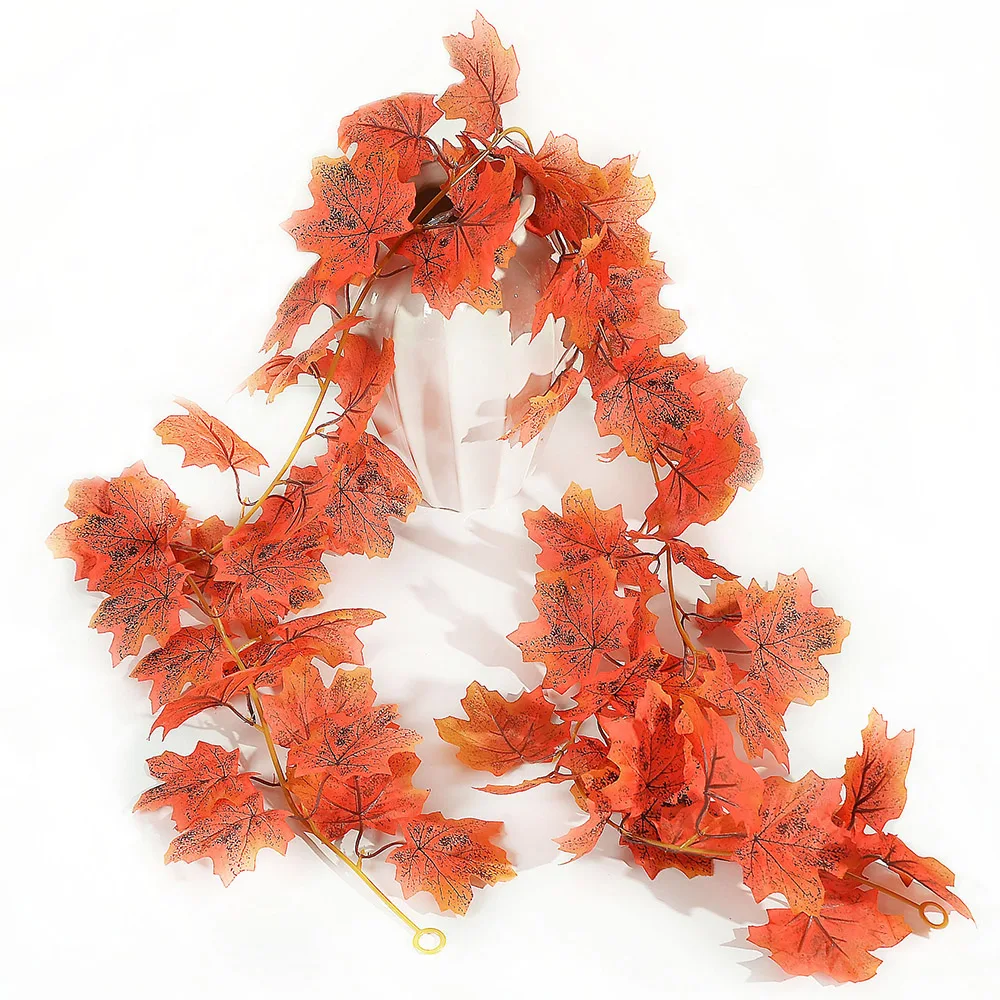 1.7m Artificial Autumn Maple Leaves Garland Vine For Christmas Wedding Party Home Fireplace Thanksgiving Garden Decoration