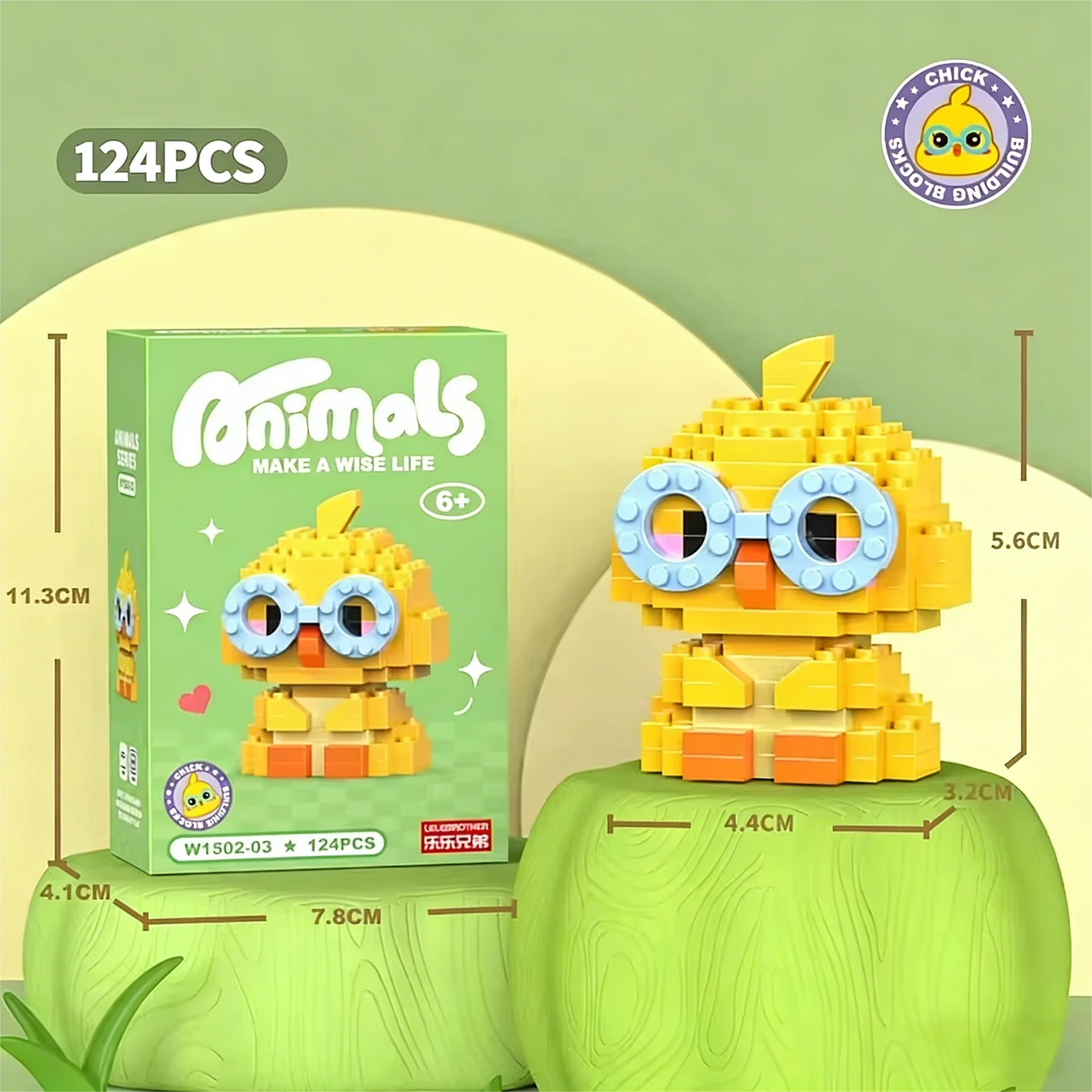 مكعبات بناء صغيرة على شكل حيوانات مكونة من 12 أنماط من مادة ABS ألعاب بناء تمثال كرتوني لطيف للأطفال والكبار هدية عيد الميلاد والكريسماس