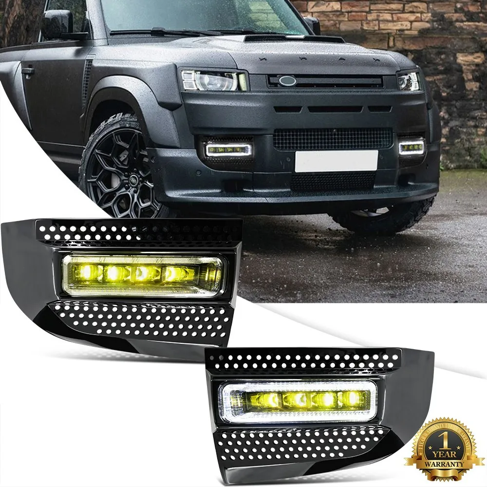 

1Set LED Fog Light Assembly Fit For Land Rover Defender 90 110 130 2020-2024 DRL Turn Signal Front Lamps