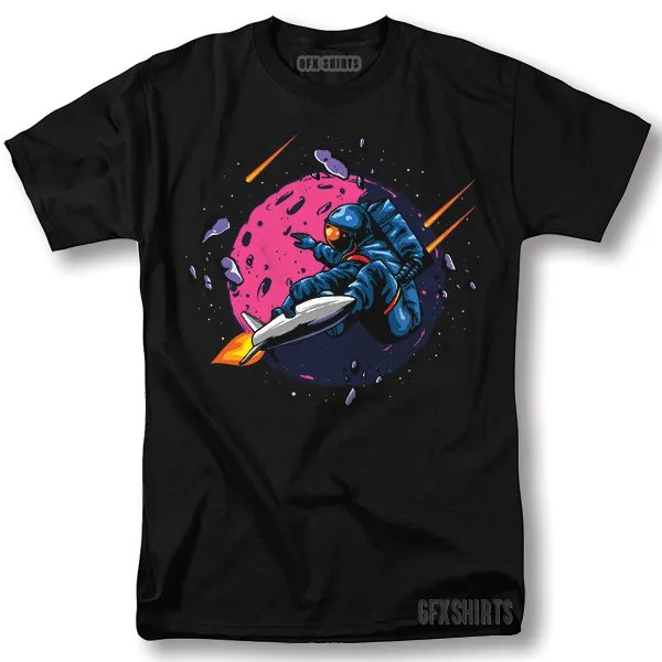 

Astronaut Surfing RockeT T Shirt Space Galaxy Cool