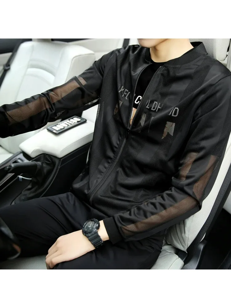 

Легкая солнцезащитная одежда, мужская летняя повседневная дышащая куртка с воротником, уличная ветровка из УФ-лучей для верховой езды и рыбалки