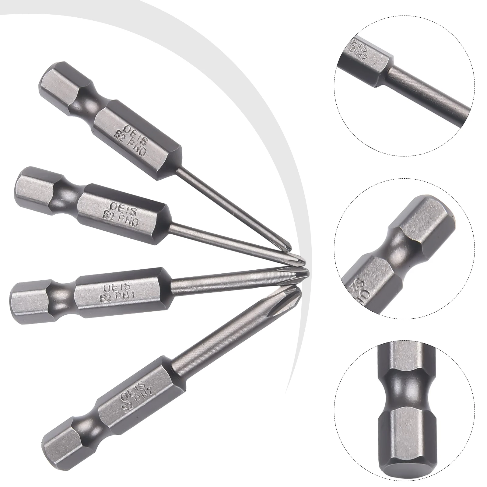 

4pcs Hex Shank 50mm Cross Screwdriver Bits Electric Driver Tools Hex Shank Magnetic Cross Screwdriver PH00 PH1 PH2