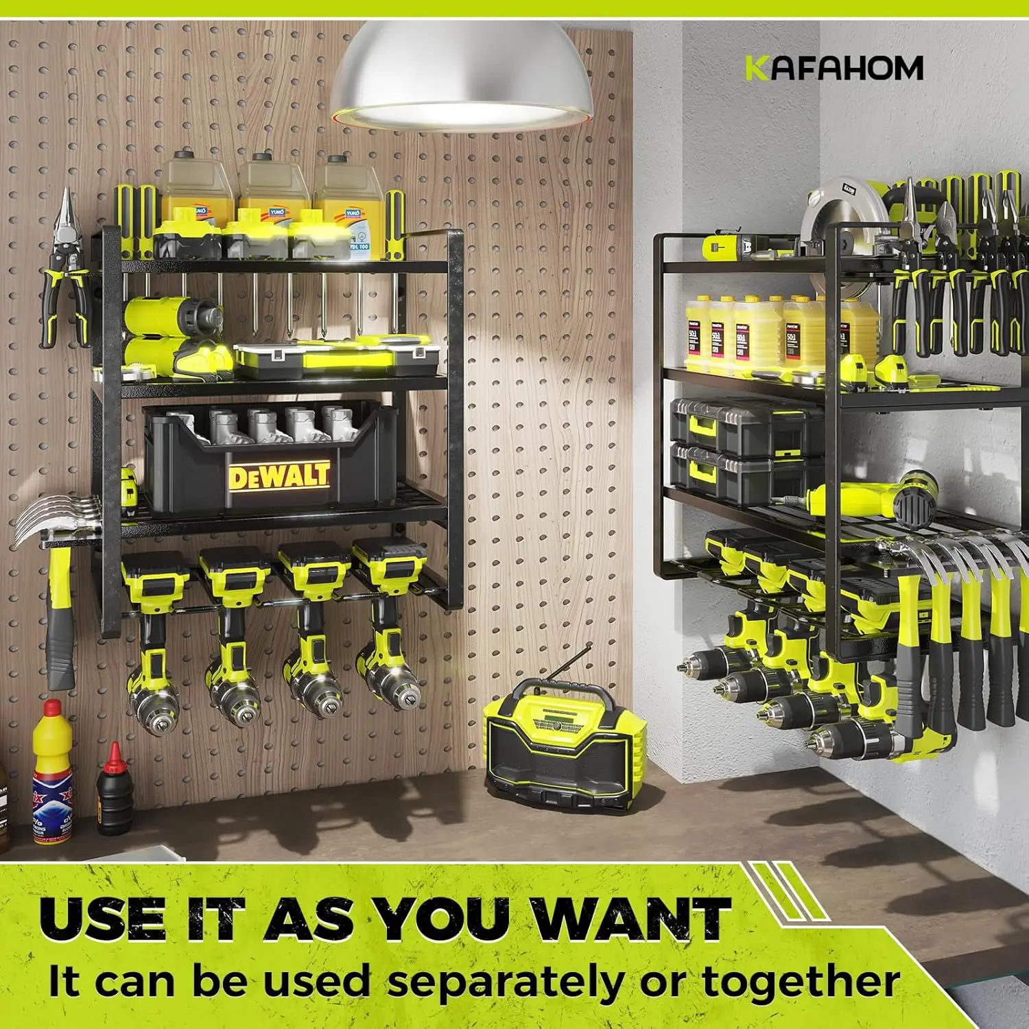 Imagem -06 - Power Tool Organizer com Chave de Fenda Montagem na Parede Broca Titular Camadas Garagem Ferramenta Organizadores Armazenamento Rack Prateleira