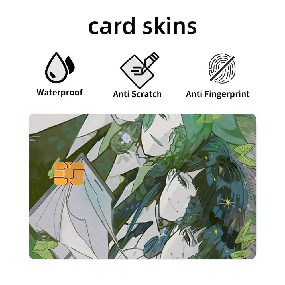 L-Land Of The L-Lustrous Cartoon 4pcs 1Set Funny Shell On Off Ultra Thin No Fade Sticker Skin Cover Film For Debit Credit Card