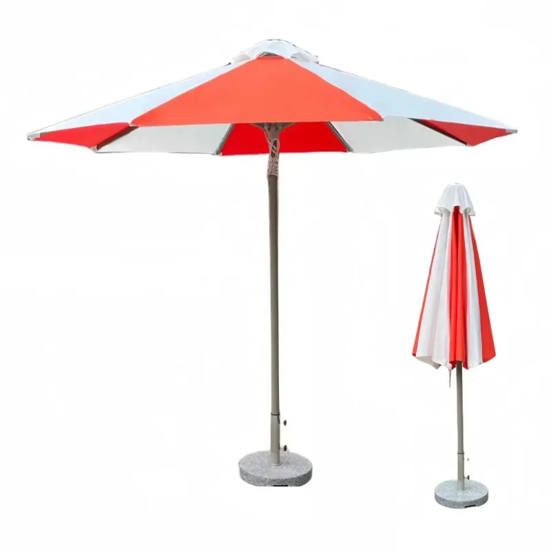 High-End Waterproof Aluminum Square Market  Outdoor Umbrella With Base