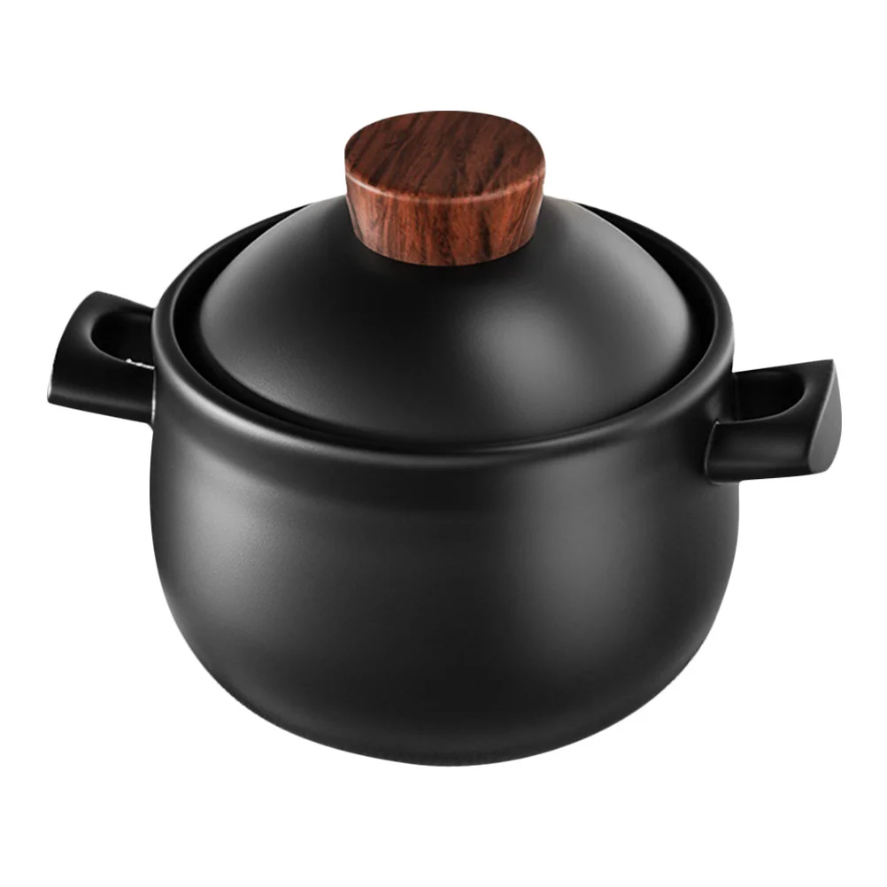 

Ceramic Cooking Pot Multifunctional Stewing Pot Easy Clean Operate Lid Exquisite Workmanship Home Gathering Party Daily Life