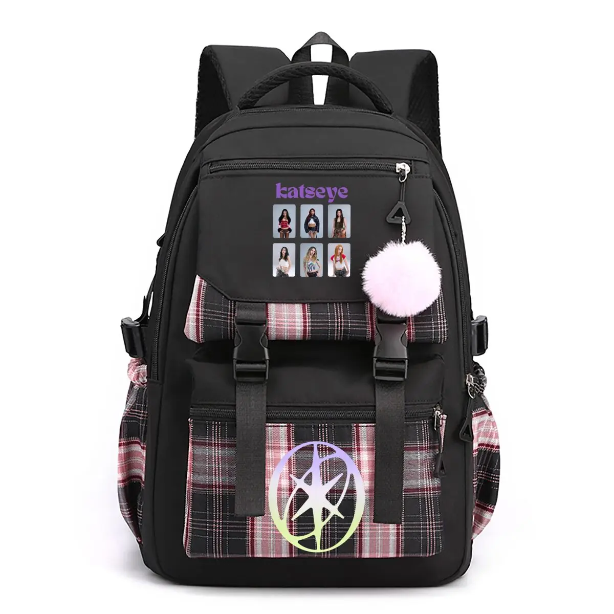 Pop Katseye Backpack, Casual Travel Knapsack for Student with Adjustable Straps Lightweight and For School & Daily Use