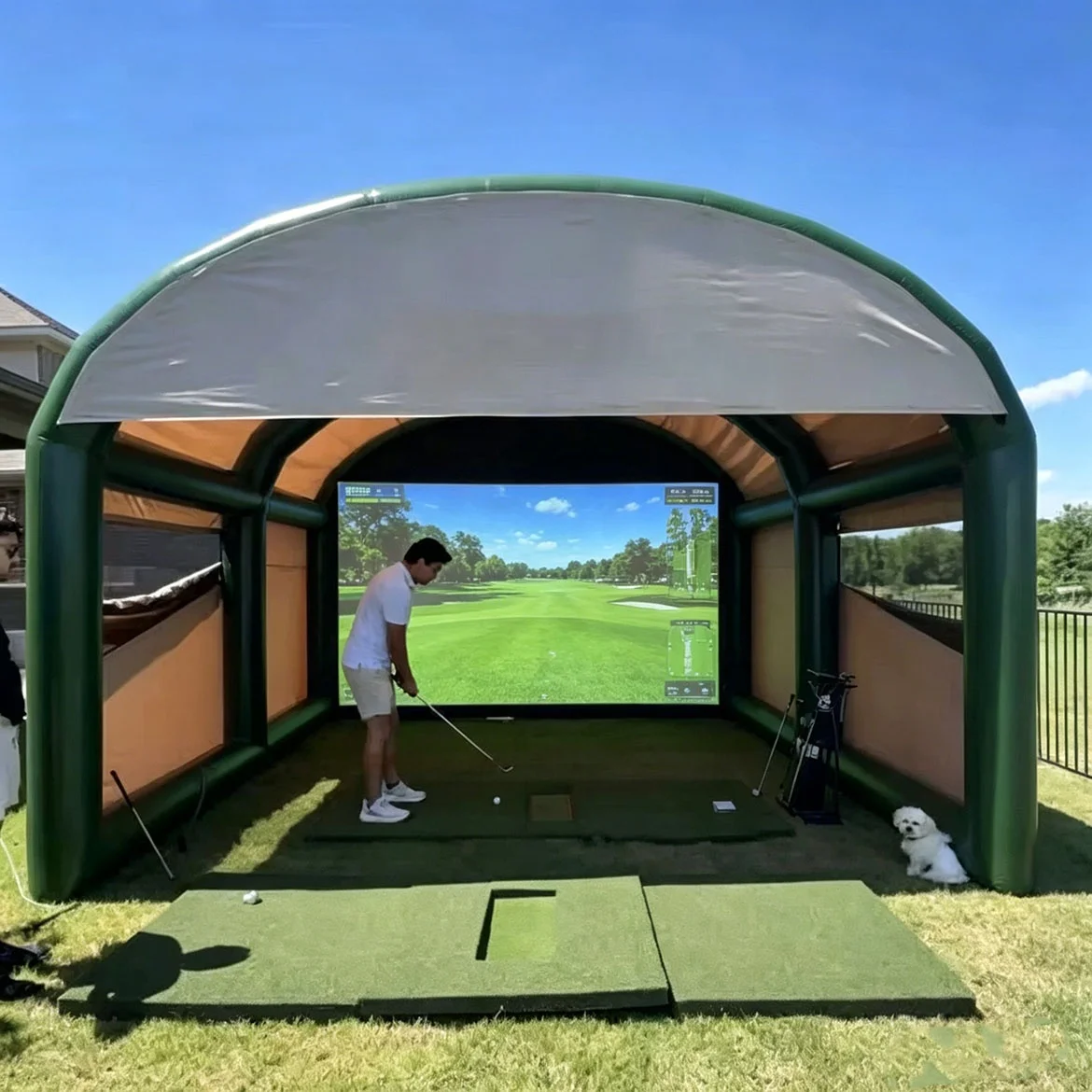 Indoor and Outdoor Inflatable Golf Simulator Enclosure Tent Golf Training Inflatable Cover - Easy to Set up
