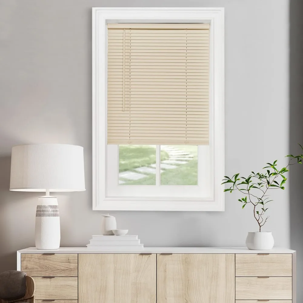 

Cordless Light Filtering Mini Blind - 70 Inch Width, 64 Inch Length, 1" Slat Size - Alabaster - Cordless GII Morningstar