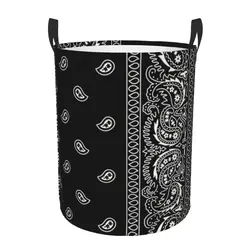 Personalizzato in bianco e nero Paisley Chicano Bandana Style cesto portabiancheria grande cesto portaoggetti giocattoli Bin Organizer per la scuola materna